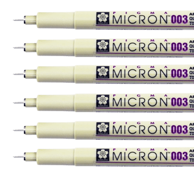 SAKURA Pigma Micron® technické pero čierne - rôzne veľkosti hrotu