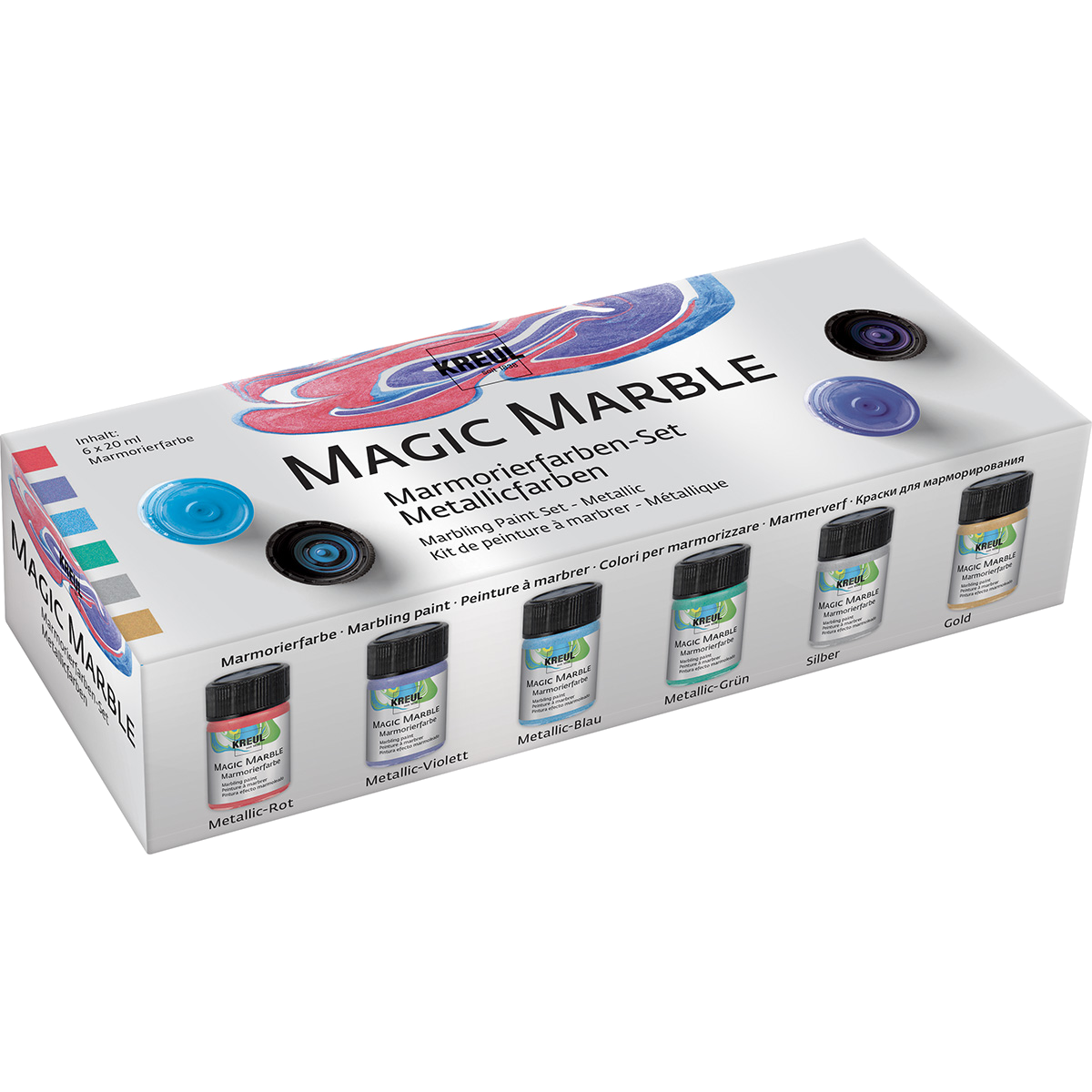 KREUL Sada na mramorovanie - Magic Marble Metallic 6 x 20 ml