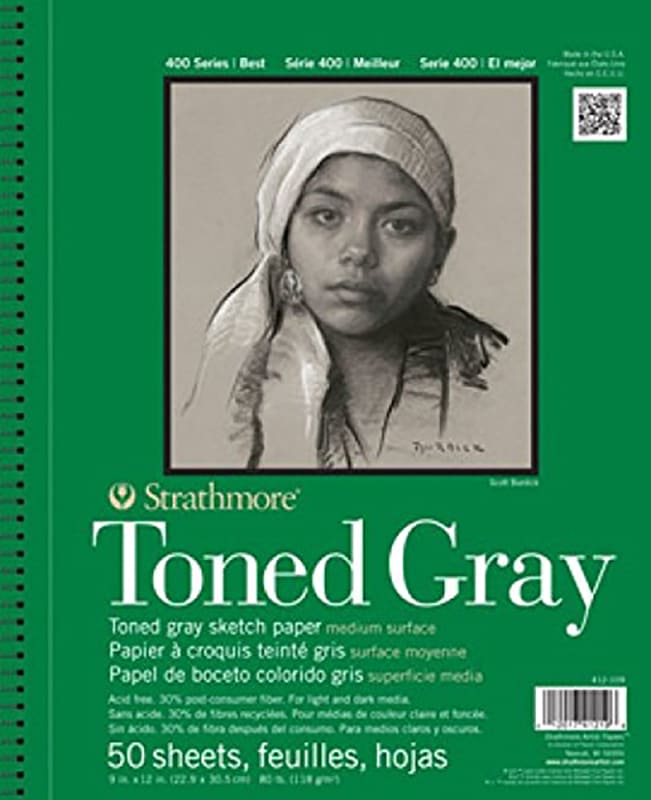 Strathmore Toned Gray Sketch paper 22,9x30,5cm 400 series 118g 50ks