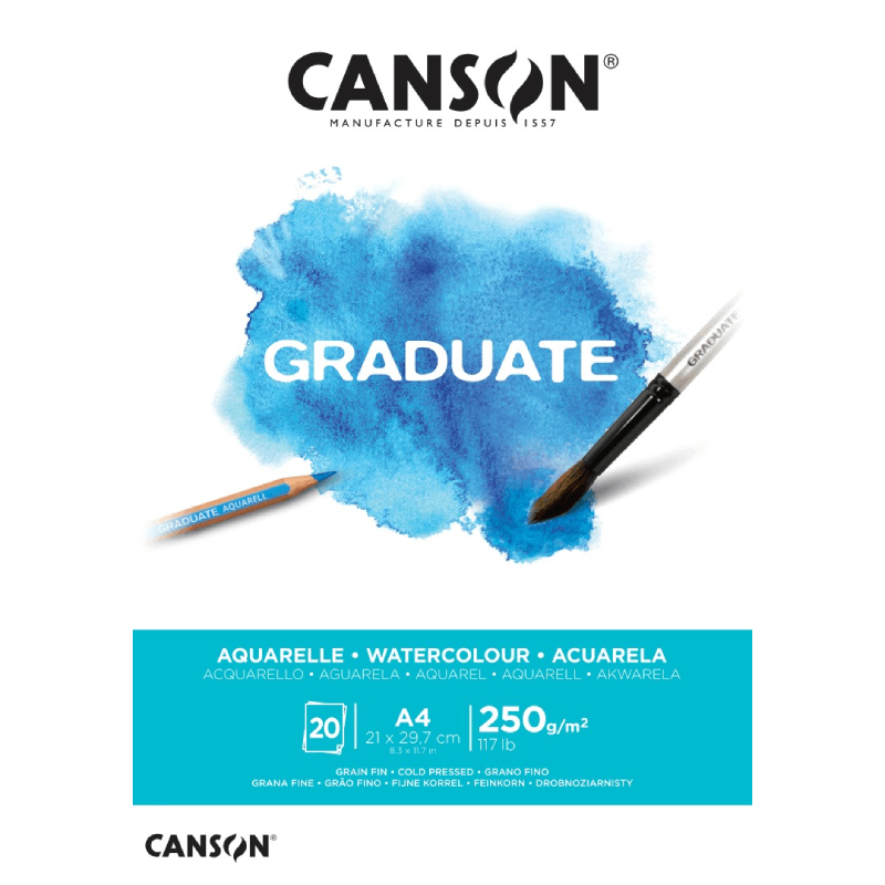 CANSON Graduate Aquarelle 250g 20 listov - rôzne veľkosti