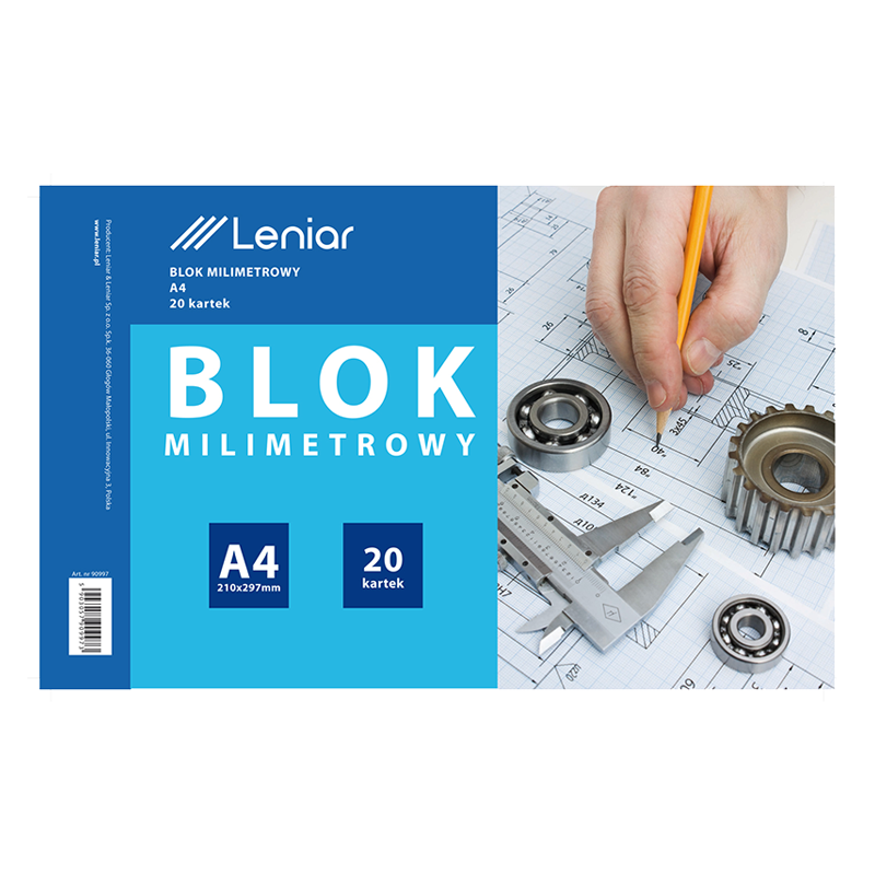 Leniar milimetrový blok A4 - 20 listový