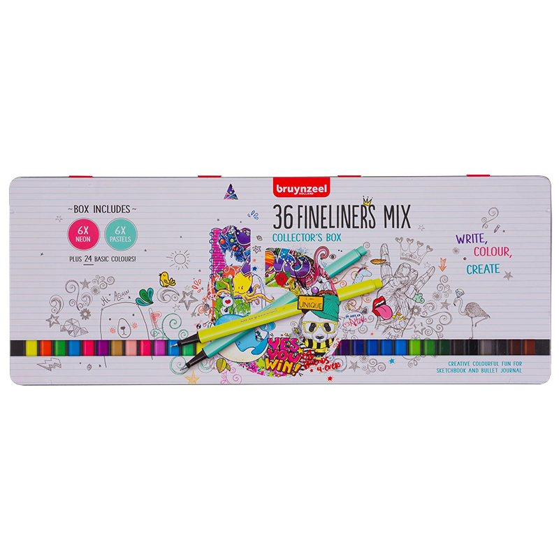 Bruynzeel Fineliner sada Basic - 36 fixiek