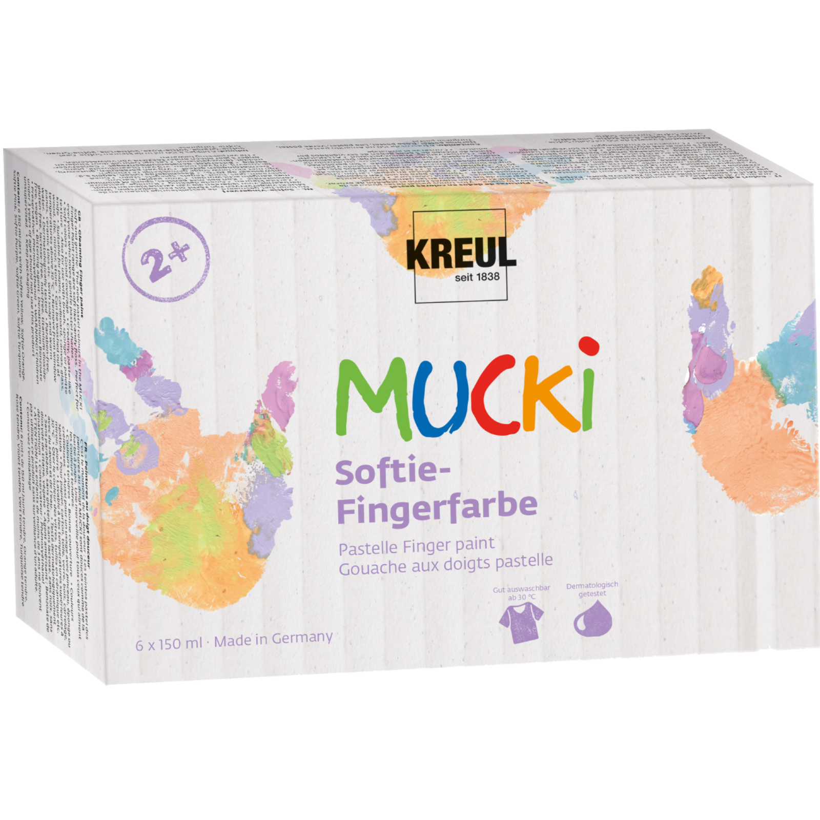 KREUL Sada jemných prstových farieb MUCKI 6 x 150 ml