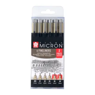 Pigma Micron fineliner promotion set | 4 + 2 zadarmo